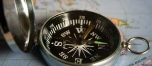 Compass on a map