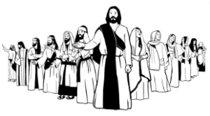 drawing of Jesus and Bible Characters