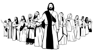 drawing of Jesus and Bible Characters